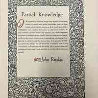Partial Knowledge / John Ruskin