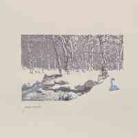 [Forest scene with water and swan]