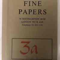 Falkiner Fine Papers, 3a