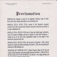 Proclamation of Stella Nicole Patri Day by San Francisco