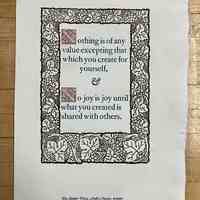 Nothing is of any value ...