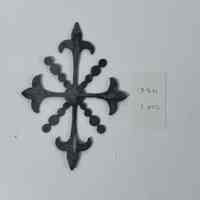Hoole Fleur de Lis Cross with Sprigs Between Template, Design 1374