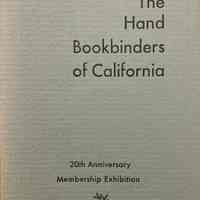 Hand Bookbinders of California [20th] membership exhibition November 7, 1992 - January 2, 1993.