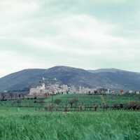 Scan of a slide of the Italian countryside