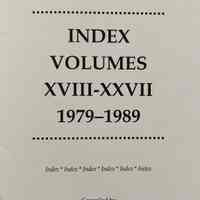 Index [Guild of Book Workers Journal]. Volumes XVIII-XXVII, 1979-1989 / Compiled by Kim Murt.