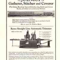 1922 American Assembling Juengst Covering Machine Combination and Rowe Trimmer