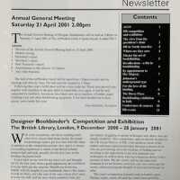 Designer Bookbinders newsletter; No.114; Spring 2001