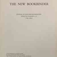 The New Bookbinder. Index to volumes 1-21 (1981-2001)