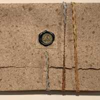 Paper box of handmade masks.