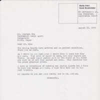 Letter from Patri to Oka thanking him for the drying boards