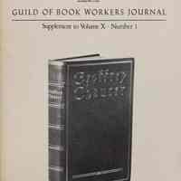 Guild of Book Workers Journal. Supplement to Volume X Number 1.