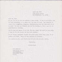 Letter from Patri notifying Oka about her move