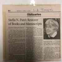 Stella N. Patri; Restorer of Books and Manuscripts