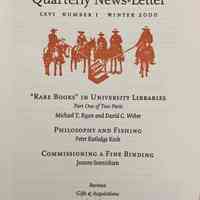 Quarterly news-letter - Book Club of California. Vol. LXVI, no.1 : Winter 2000.