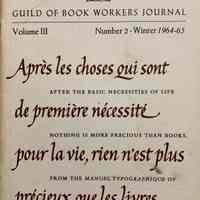 Guild of Book Workers Journal. Winter 1964-65; v.3 no.2