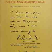A book catalogue : good material for the book-collecting game / John Howell.