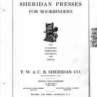 1925 TW & CB Sheridan Brochure Sheridan Presses for Bookbinders
