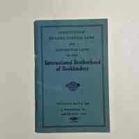 Constitution By-Laws, General Laws and Convention Laws of the International Brotherhood of Bookbinders