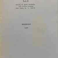 Membership directory / Guild of Book Workers.