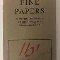 Falkiner Fine Papers, 1b1.
