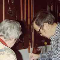 Photo of Stella Patri and older man with a brush