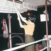 Scan from a slide showing pages drying