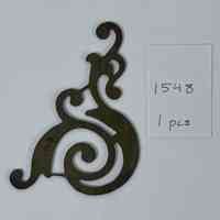 Hoole Corner Swirl of Stem and Leaves with Flower Template, Design 1548
