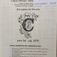 Crestwood Paper Co. Inc. - Fine papers for the arts - Price list July 1979.