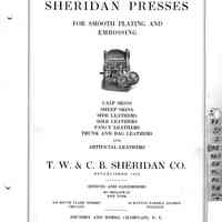 1925 TW & CB Sheridan Brochure Presses for the Leather Industry