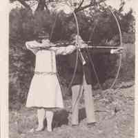 Photo of Stella Patri doing archery