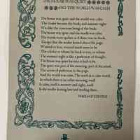 The House was Quiet and the World was Calm / Wallace Stevens