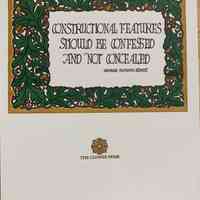 Constructional features should be confessed and not concealed / George Edmund Street