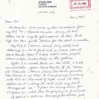 Letter/Cathleen A. Baker