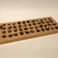 Wood type tray with set of 5mm brass type (set of 140)