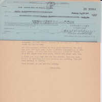 Letter from Patri with payment for the papers