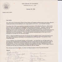Happy birthday latter from the Conservation Office of the Library of Congress