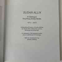          A Catalogue Fine Press Artists Books / Susan Allix picture number 5
   