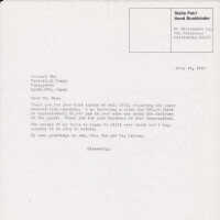 Letter to Iwataro Oka from Patri, sending a check