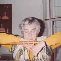 Photo of Stella Patri at a sewing frame