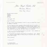 Letter/Kim Rowland & Mr. de Hamel