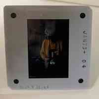 Patri holding a device