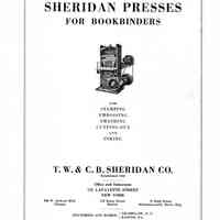 1940 TW & CB Sheridan Brochure Presses for Bookbinders
