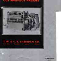 1940 TW & CB Sheridan Brochure Cutting Out Presses
