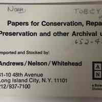 Papers for Conservation, Repair, Preservation and other Archival Uses