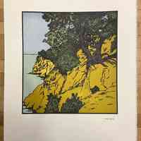 Print showing a coastal cliff face