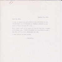 Letter from Patri notifying him of her trip to Tokyo in November