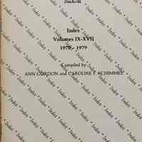 Index [Guild of Book Workers Journal]. Volumes IX-XVII, 1970-1979 / Compiled by Ann Gordon and Caroline F. Schimmel.