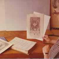 Photo showing Stella Patri with a print