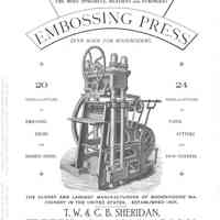 1889 TW & CB Sheridan Embossing Press