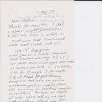 Letter from Clarkson about samples for the limp vellum binding class